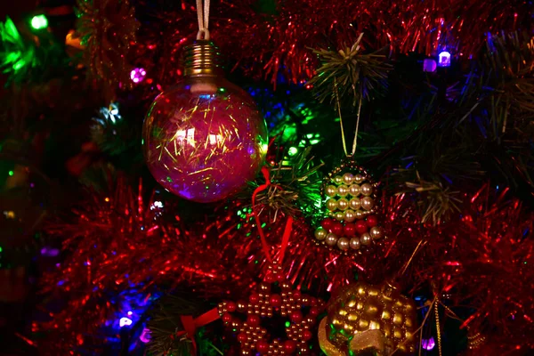 Les Décorations Noël Nouvel Sur Arbre — Photo