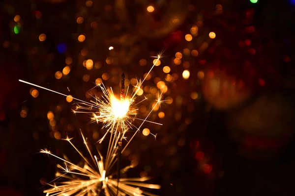 Χριστούγεννα Sparkler Εορταστική Φόντο — Φωτογραφία Αρχείου