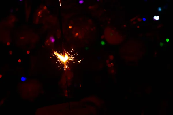 Natal Sparkler Fundo Festivo — Fotografia de Stock