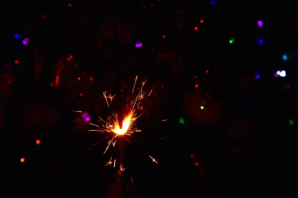 Weihnachtsfunkel Auf Festlichem Hintergrund — Stockfoto