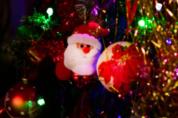 Новорічні Різдвяні Прикраси Дереві — стокове фото