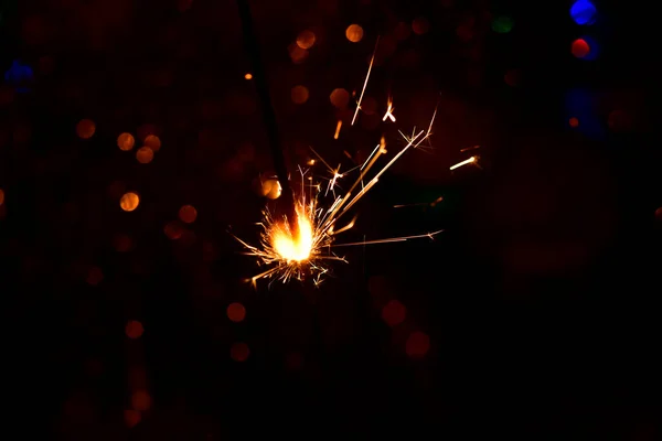 Christmas Sparkler Black Background — Stock Photo, Image