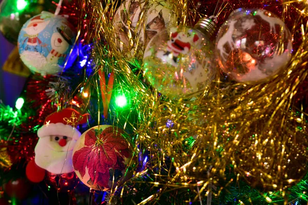 Les Décorations Noël Nouvel Sur Arbre — Photo