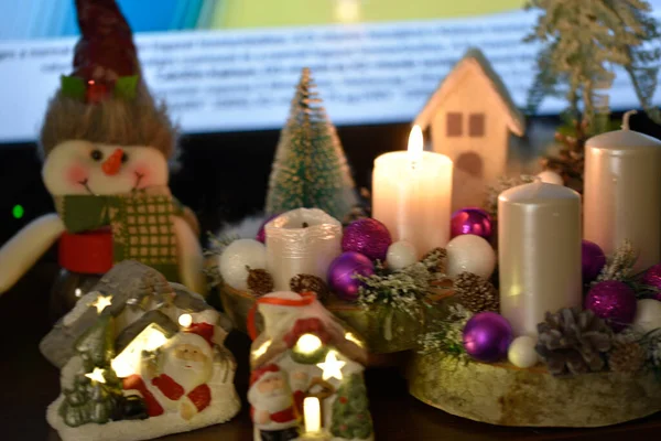 New Year Christmas Decorations Close — Stock Photo, Image