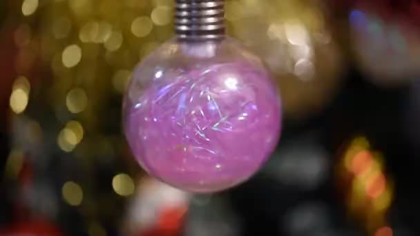 Belle Boule Balançant Sur Fond Noël — Video