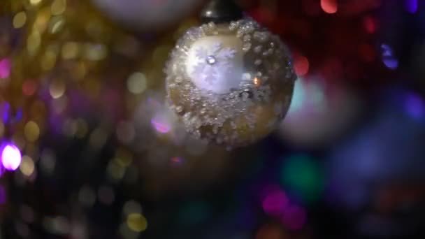 Mooie Bauble Spinnen Kerst Achtergrond — Stockvideo