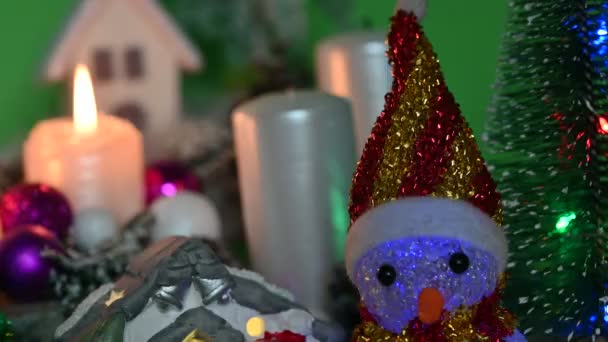 Décorations Noël Fond Avec Des Bougies — Video