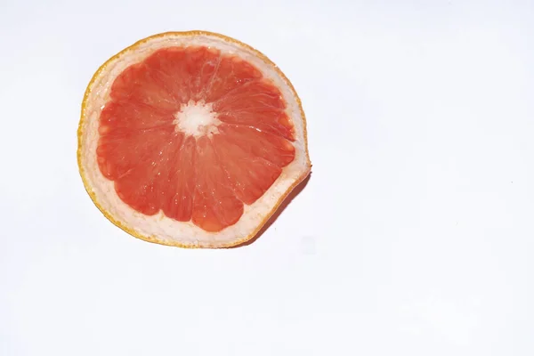 Fresh Grapefruit Slice Isolated White Background — Stock Photo, Image