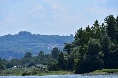 landscape of the lake. nature background.