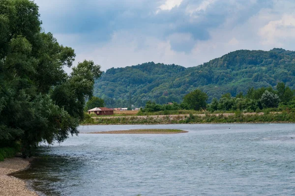 Amazing View River Mountains Background — Fotografia de Stock