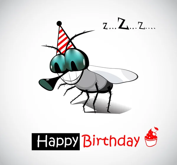 С днем рождения, муха — стоковый вектор
