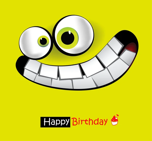 Joyeux anniversaire Carte de sourire — Image vectorielle