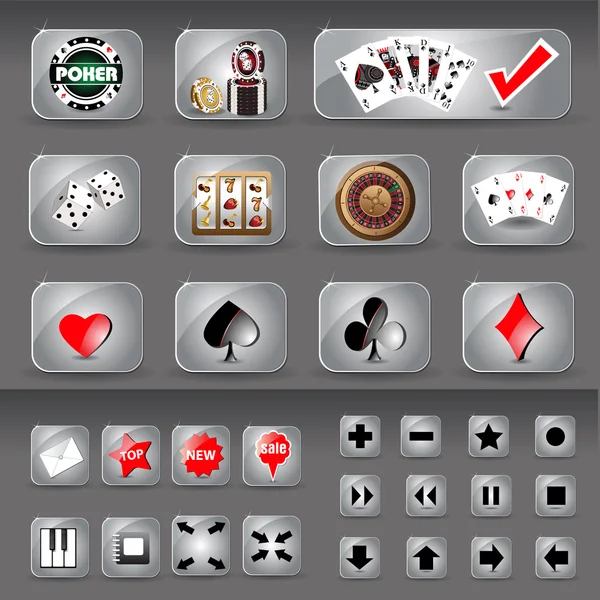 Casino ikony webu — Stockový vektor