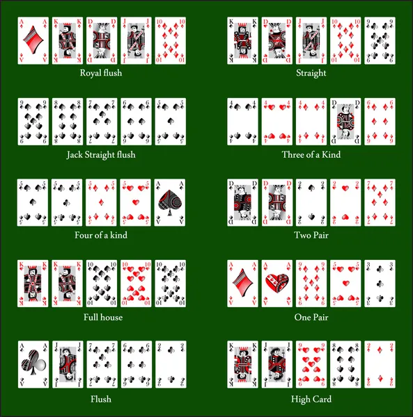 Tarjetas de Poker — Archivo Imágenes Vectoriales