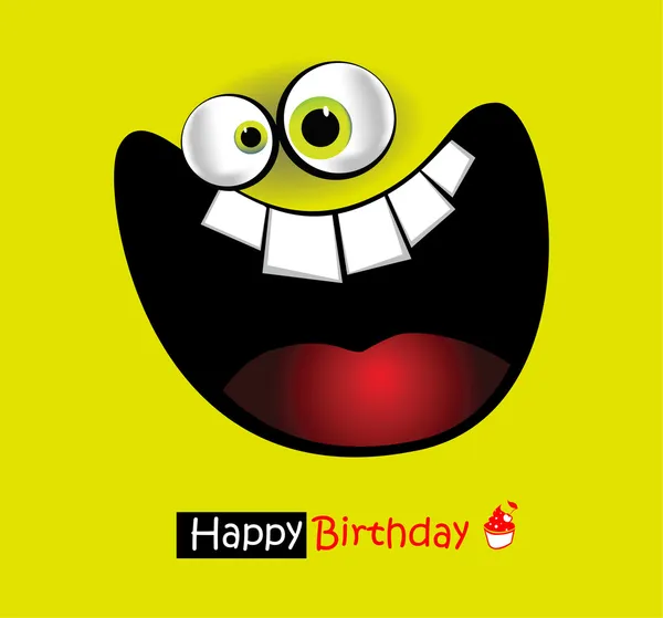 Feliz aniversário cartão grande sorriso Vetores De Stock Royalty-Free