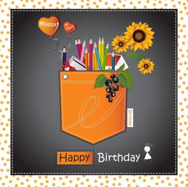 Happy Birthday Card pocket clipart