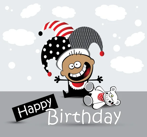 Tarjeta de cumpleaños feliz — Vector de stock