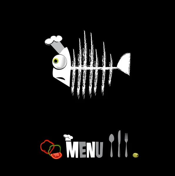 Menú restaurante en negro — Vector de stock