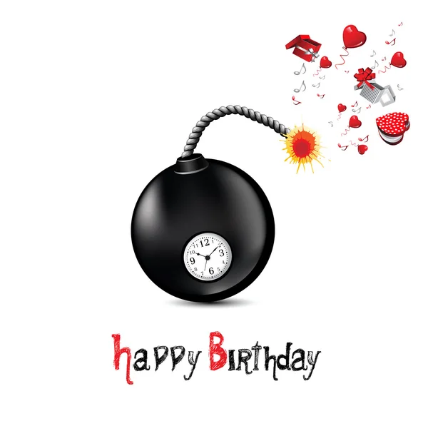 Carte Joyeux Anniversaire BOMB — Image vectorielle