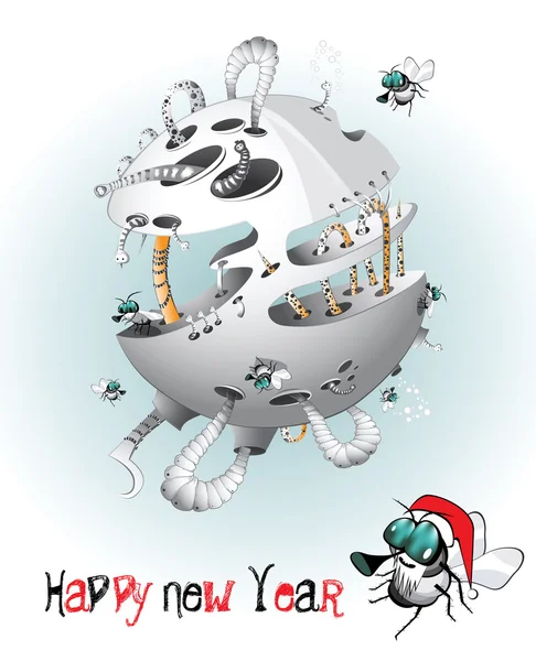 Happy New Year! funny greeting — Wektor stockowy