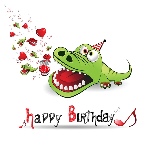 С днем рождения аллигатор — стоковый вектор