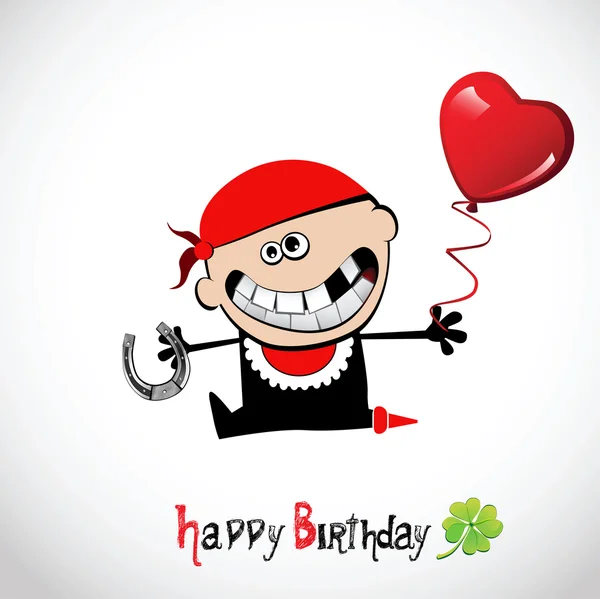 Happy Birthday Card pirate — Stock Vector