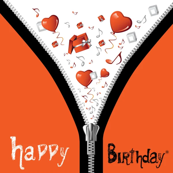 Happy Birthday zipper — Stock Vector