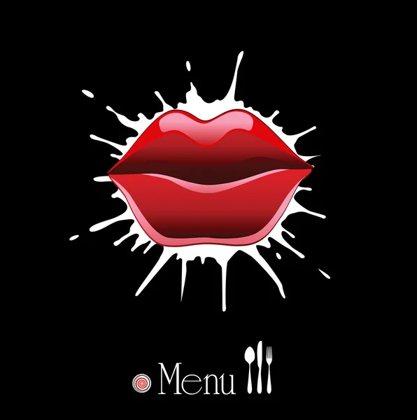 Menu para o beijo restaurante — Vetor de Stock