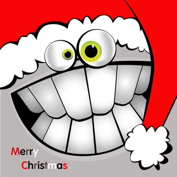 Neşeli Noel kartı gülümseme — Stok Vektör