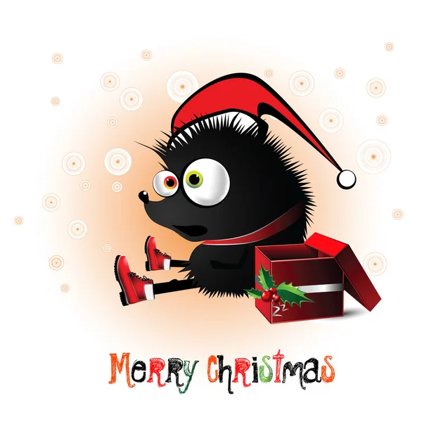 Feliz Navidad erizo — Vector de stock