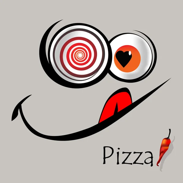Pizza smil - Stok Vektor