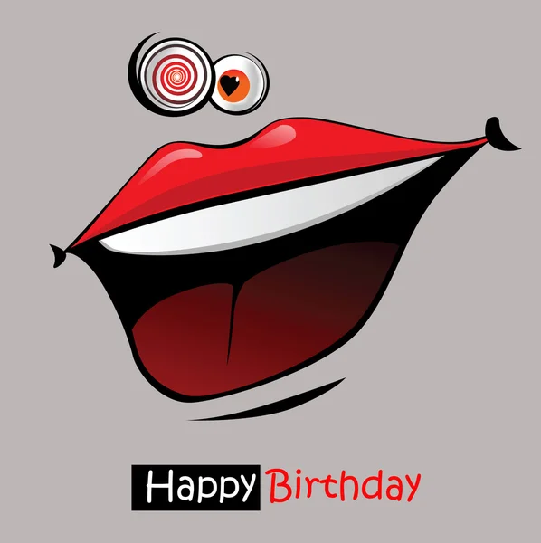 Smile Postal feliz cumpleaños — Vector de stock