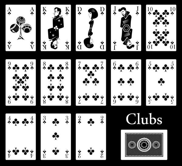 Cartes Clubs — Image vectorielle