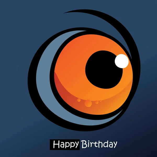 Happy Birthday card smile eye — Stock Vector