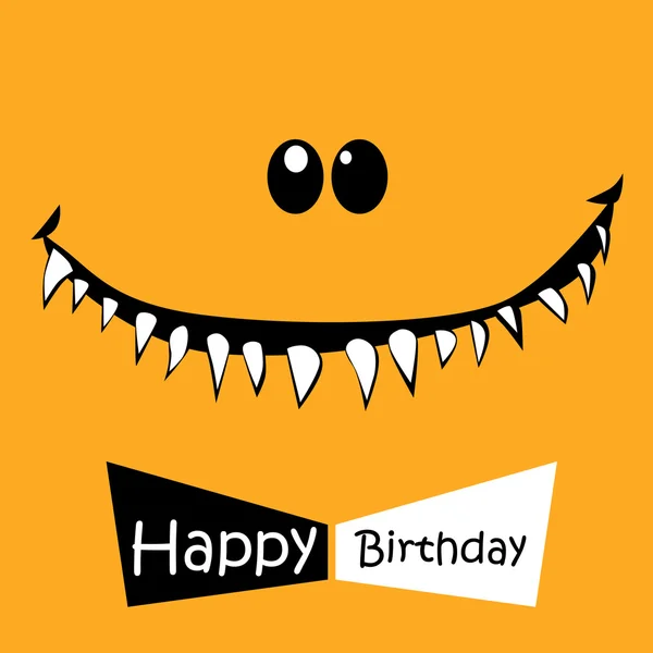 Feliz cumpleaños sonrisa divertida naranja — Archivo Imágenes Vectoriales