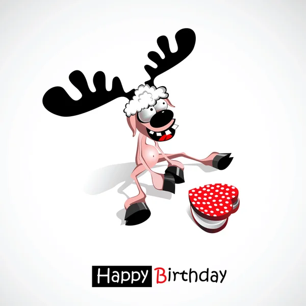 Happy birthday merry deer — Stock Vector