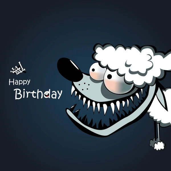 Happy Birthday smile dog card — Stock Vector