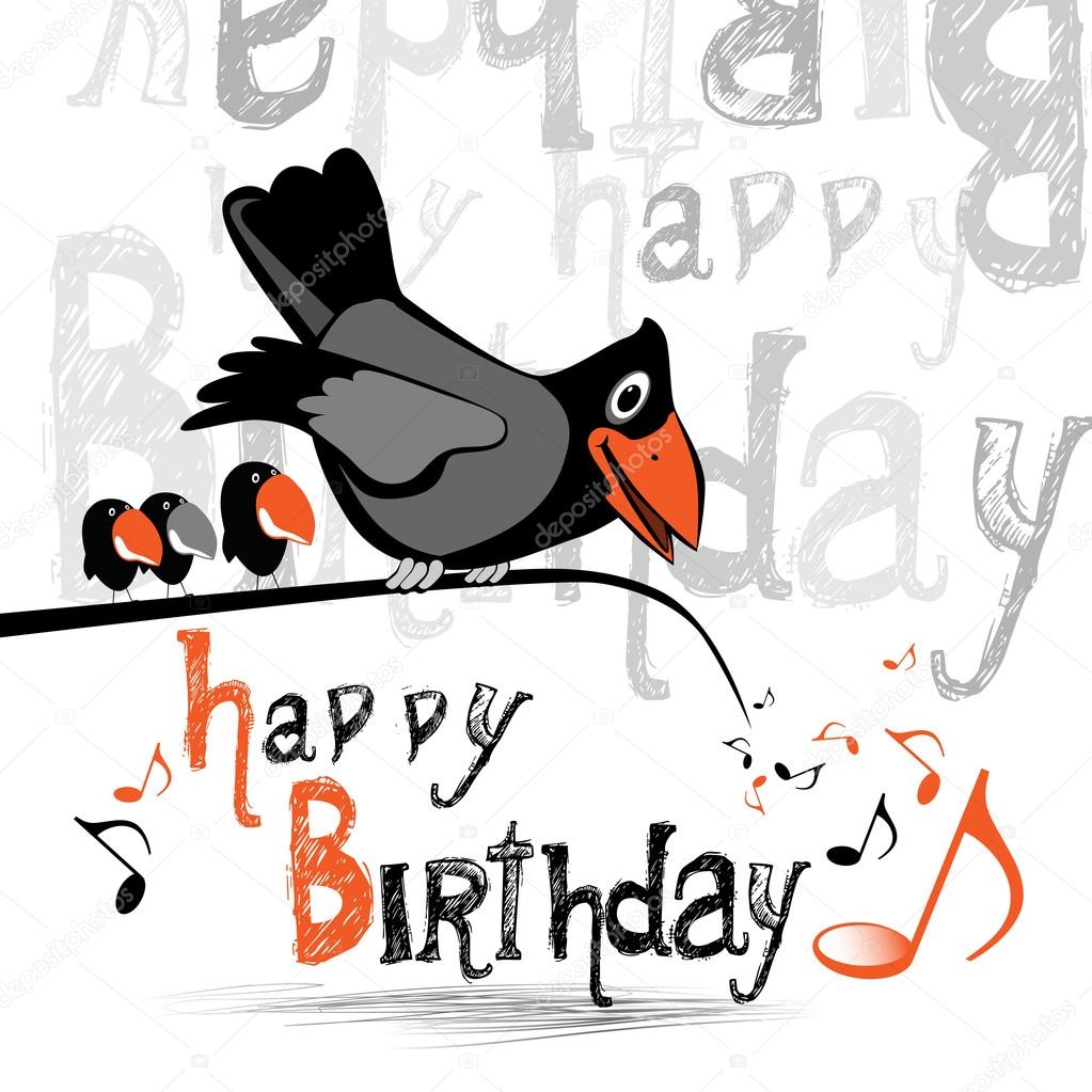 Alles Gute zum Geburtstag Vögel Krähe — Stockvektor © novkota1 36899267