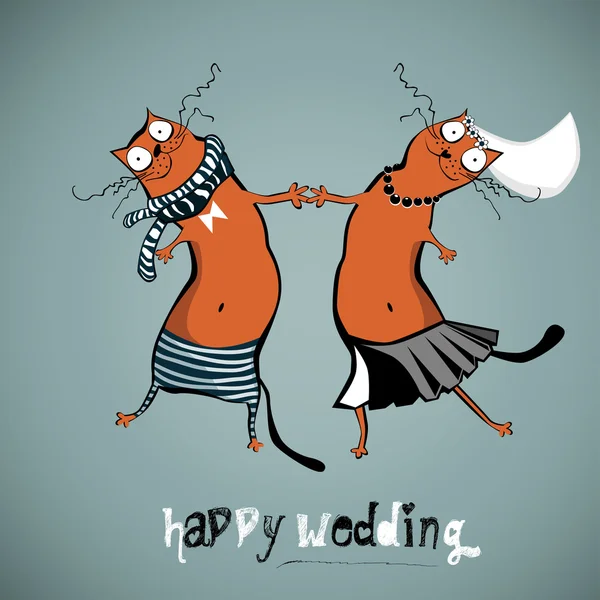 Joyeux mariage chats — Image vectorielle