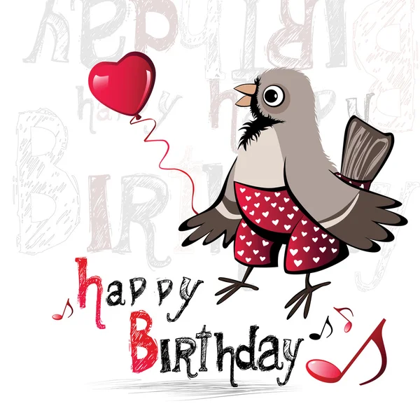 Feliz cumpleaños a las aves — Vector de stock