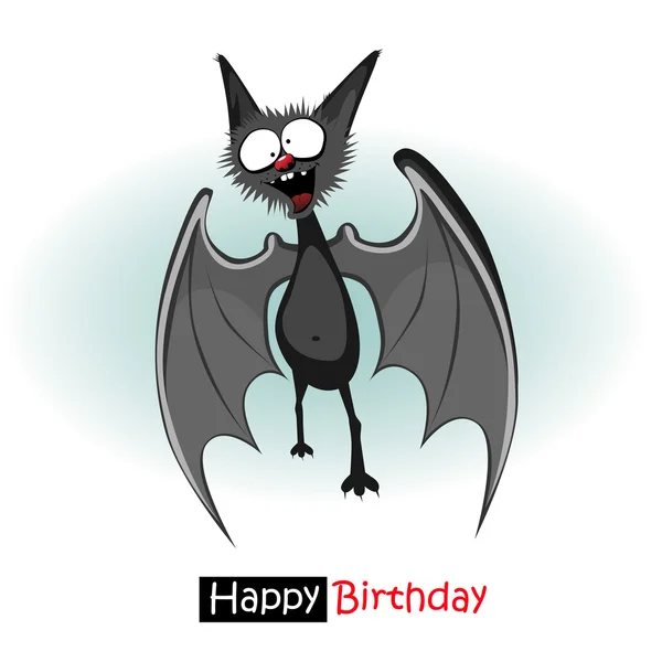 Alles Gute zum Geburtstag Fledermaus Lächeln — Stockvektor