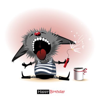 komik ve sevimli bir hediye ile mutlu yıllar gülümseme kedi