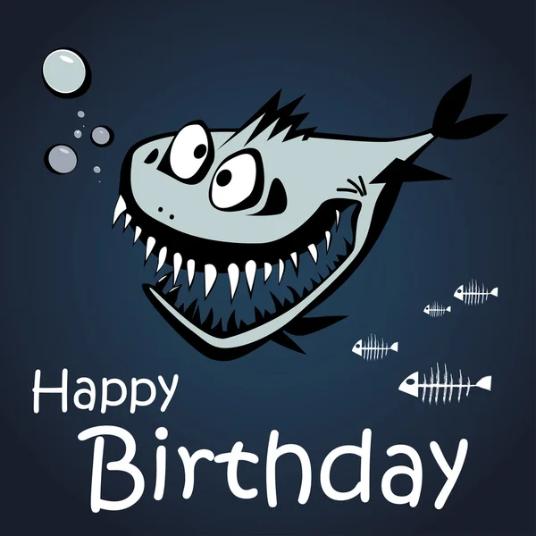 Joyeux anniversaire poisson — Image vectorielle