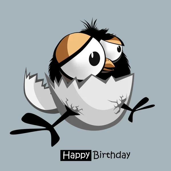 Feliz aniversário pássaro engraçado —  Vetores de Stock