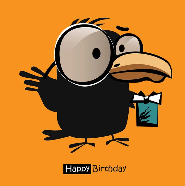 Happy Birthday smile birds card — Stock Vector