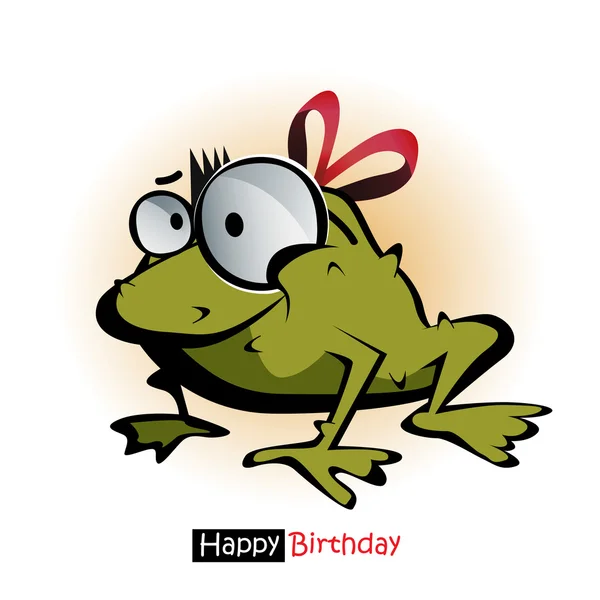 생일 미소 개구리 — 스톡 벡터