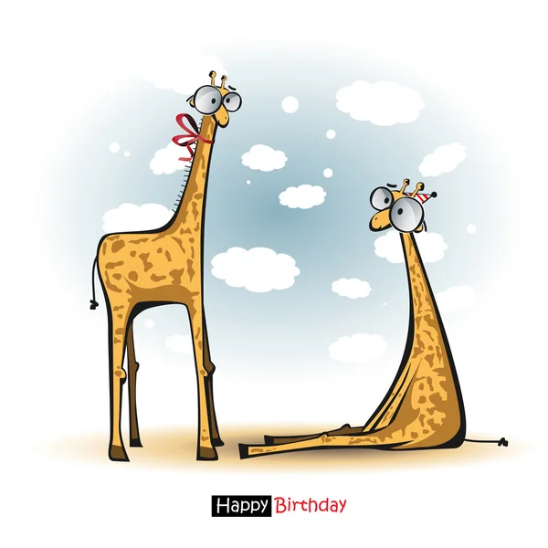 Happy Birthday smile giraffe — Stock Vector