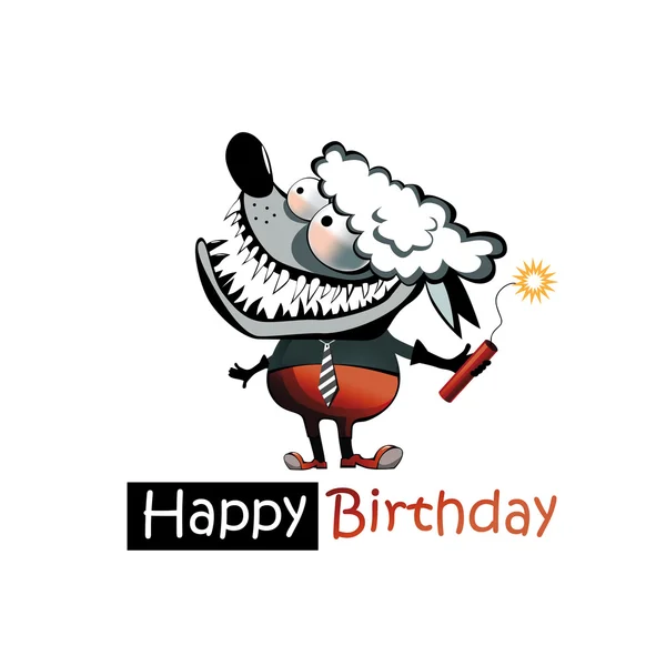 Boldog születésnapot mosoly uszkár kutya vicces — Stock Vector