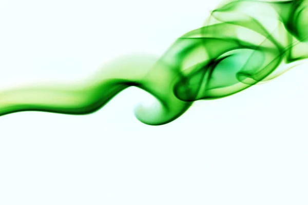 Green abstract smoke curves — Stock Photo, Image