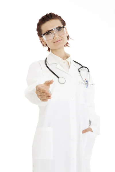 Médico mulher handshake — Fotografia de Stock